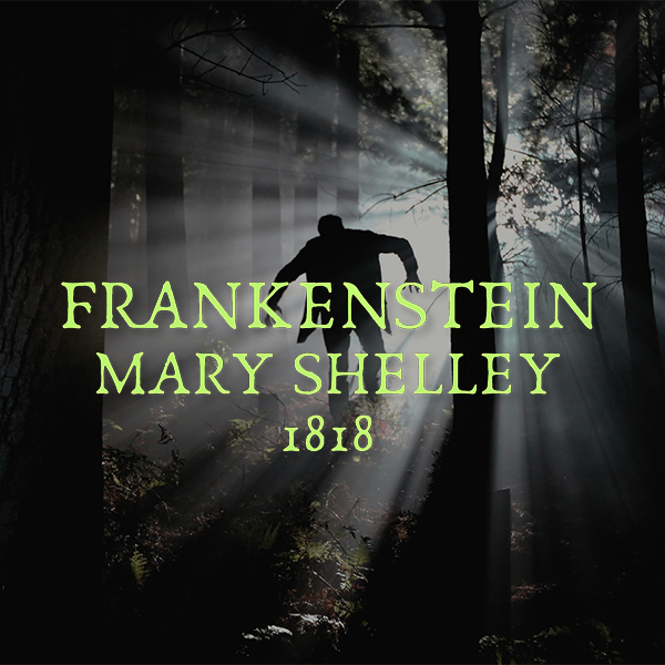 Image for Frankenstein showing the monster coming out of a forest.